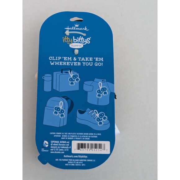Hallmark Itty Bittys Clippys DC COMICS Batman & Superman Mini Plush Character - Picture 2 of 3